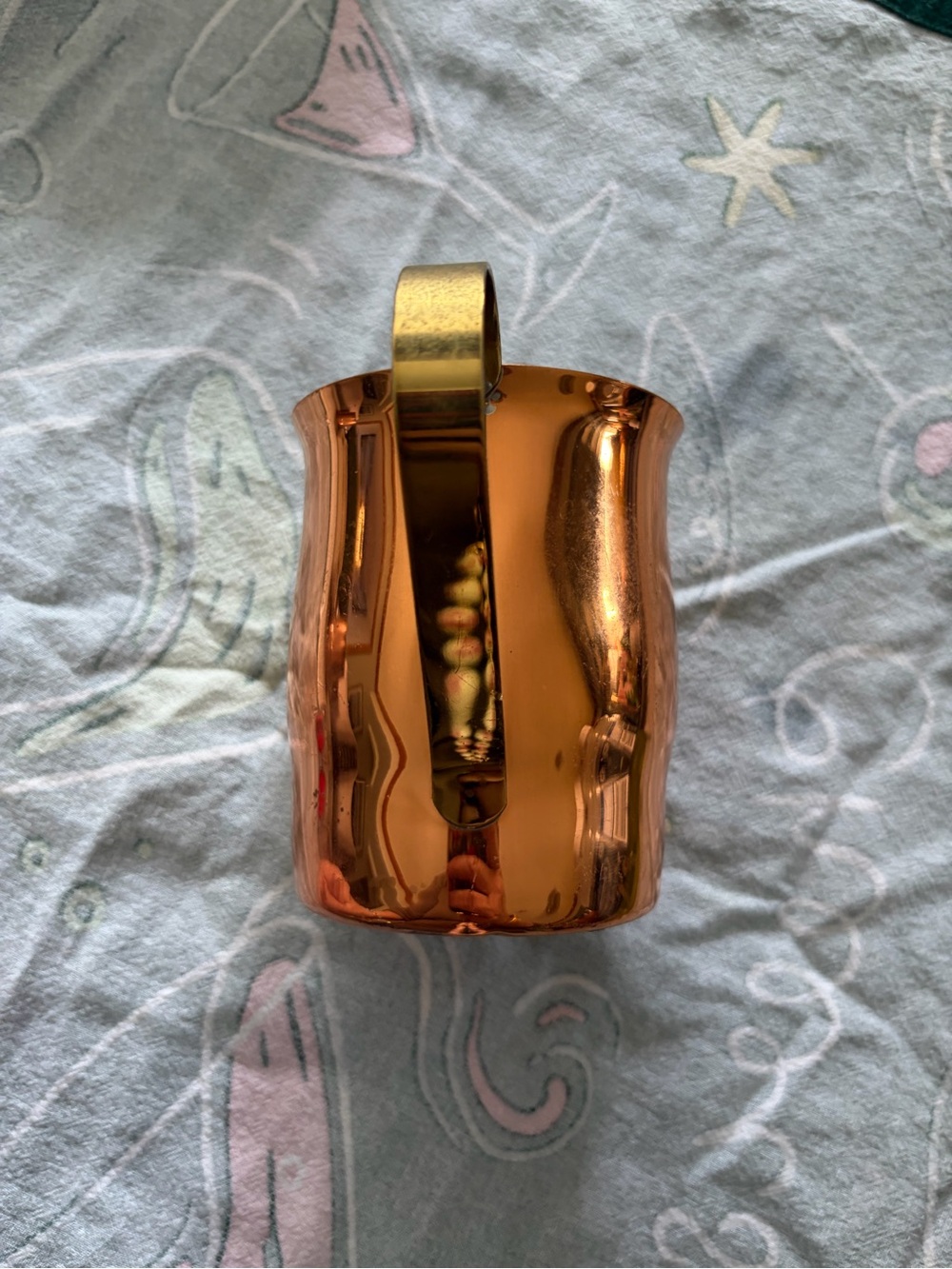 Copper Finish Milk Pitcher with Brass-Colored Handle - Picture 5 of 6